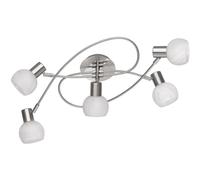 Ceiling Light Silver Antibes 5 Matt Nickel & Alabaster White Glass Trio