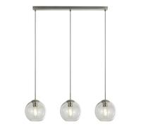 Ceiling Light Silver Balls 3 Chrome Clear Glass Searchlight 1623-3CL