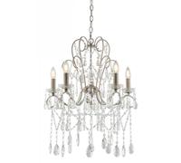Luminosa Lighting Luminosa Berkley Chandeliers Aged Silver Paint, Clear Cut Glass, 5X E14