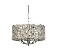 Ceiling Light Silver Bijou Chrome Chandlier Crystal Glass Searchlight 6588-8CC