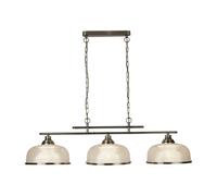 3 Lights Satin Silver Finish Ceiling Fitting Bar Light Halophane Glass Shades