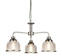 Ceiling Light Silver Bistro II 3 Pendant Satin Searchlight 1683-3SS