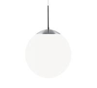 Ceiling Light Silver Cafe 20 Single Dome Pendant White Opal Glass Cm 60w Max E27