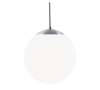 Ceiling Light Silver Cafe 30 Single Dome Pendant White Opal Glass 30cm 60w Max