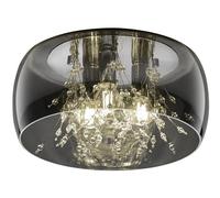 Ceiling Light Silver Crystel 3 Chrome Plated Glass Trio 616700306