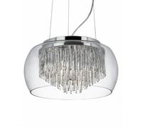 4 Light Ceiling Fitting Pendant Light with Aluminium Spiral Clear Glass Shade