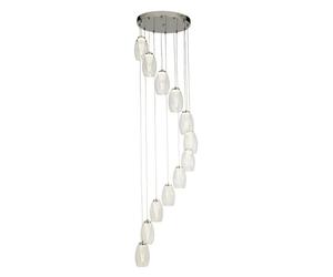 Ceiling Light Silver Cyclone 12 LED Chrome Clear Glass Searchlight 97291-12