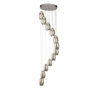 Ceiling Light Silver Cyclone 12 LED Chrome Smoked Glass Searchlight 97291-12SM