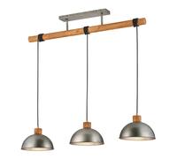 Trio 303400367 Delhi 3 Bar Light, antique nickel and natural wood