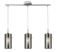 Searchlight 3303-3SM Duo 3 bar light pendant ceiling in chrome + glass shades
