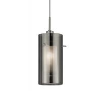 Ceiling Light Silver Duo Single Pendant In Chrome And Glass Shade Searchlight