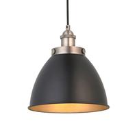 Endon 98750 Franklin 1lt Pendant Aged pewter plate & matt black paint 10W LED E27 (Required)