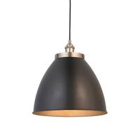 Endon 98749 Franklin 1lt Pendant Aged pewter plate & matt black paint 10W LED E27 (Required)
