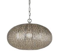 Ceiling Fitting Pendant Light Laser Cut Nickel Finish Steel Moroccan Style Shade
