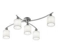 Ceiling Light Silver Garda 5 Matt Nickel White Fabric Trio 605400501