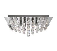 Ceiling Light Silver Hanna 6 Square Round Crystals Chrome Searchlight 6406-6CC