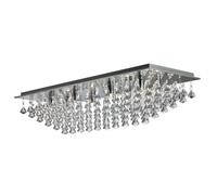Ceiling Light Silver Hanna 8 Rectangle Diamond Crystals Chrome Searchlight