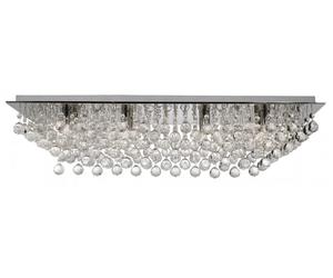 Ceiling Light Silver Hanna 8 Rectangle Round Crystals Chrome Searchlight