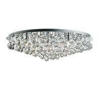 Ceiling Light Silver Hanna 8 Semi Flush Chandelier Round Crystal Balls Chrome