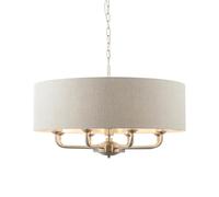 Ceiling Light Silver Highclere 8 Brushed Chrome Natural Endon 99152