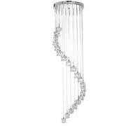 Ice Cube Integrated LED 20 Light Spiral Cluster Pendant Chrome Finish - Chrome