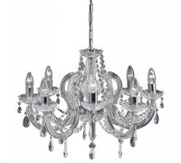 8 Arm Crystal Glass Chandelier In Chrome