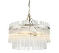 Endon 104112 Marietta 5lt Pendant Bright nickel plate & clear glass 5 x 7W LED E14 (Required)