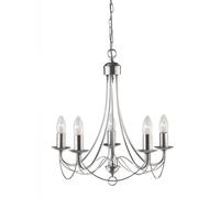 Ceiling Light Silver Maypole 5 Satin Searchlight 6345-5SS