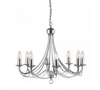 Ceiling Light Silver Maypole 8 Satin Searchlight 6348-8SS