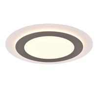 Ceiling Light Silver Morgan LED Matt Nickel Round Nightlight Remote Trio