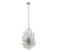 Ceiling Light Silver Peacock 14 Chrome Clear Crystal Glass Searchlight