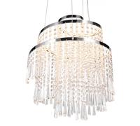 Ceiling Light Silver Pomp LED Chrome 380mm Night Remote Pendant Trio R37341106