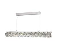 Searchlight Remy LED Pendant Hexagonal Tube Bar Chrome Clear Crystal Trim