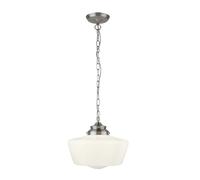 Ceiling Light Silver School House Satin Searchlight 8071-1SS
