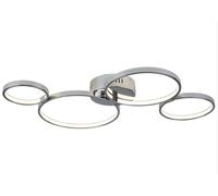 Ceiling Light Silver Solexa LED 4 Hoop Design Pendant Chrome Searchlight