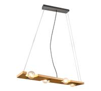 Ceiling Light Silver Tailor 4 Bar Natural Wood & Antique Nickel Pendant Trio
