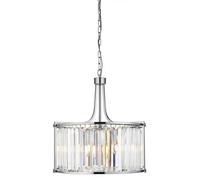 Searchlight Victoria 5 Light Drum Pendant Chrome With Crystal Glass