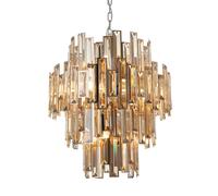 Endon 72744 Viviana 12lt Pendant Chrome plate & champagne crystal 12 x 40W E14 candle (Required)