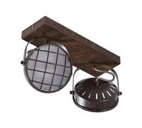 Ceiling Light 'Tamin' dimmable (Industrial Design) in Brown Made of Metal for e.g. Living Room & Dining Room (2 Light Sources, G9) from Lindby | floodlight, Spotlight