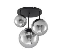 Ceiling Light 'Teeja' dimmable (Modern) in Black Made of Glass for e.g. Living Room & Dining Room (3 Light Sources, E27) from Lindby | Ceiling lamp, lamp