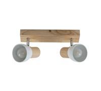 Ceiling Light 'Thorin' dimmable (Scandinavian) in Brown Made of Wood for e.g. Living Room & Dining Room (2 Light Sources, E14) from Lindby | floodlight, Spotlight