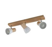 Ceiling Light 'Thorin' dimmable (Scandinavian) in Brown Made of Wood for e.g. Living Room & Dining Room (3 Light Sources, E14) from Lindby | floodlight, Spotlight