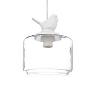 Relaxdays Ceiling Light with Bird, Deco Lamp in Vintage Retro Look, E27 Socket, Transparent, 40 W, White