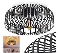 Ceiling Light Wemude, Metal Ceiling lamp in Black, 1-Flame, 1 x E27-socket, Modern Light in Retro/Vintage Design with Lattice and Light Effect on the Ceiling,Without Bulb
