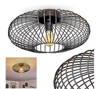 Ceiling Light Wemude, Metal Ceiling lamp in Black/Gold, 1-Flame, 1 x E27-socket, Modern Light in Retro/Vintage Design with Lattice and Light Effect on the Ceiling,Without Bulb