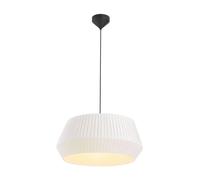 Nordlux Dicte 53 Indoor Pendant/Ceiling Light White Textile, E27 60W with Adjustable Cable-Bedroom, Living Room, Kitchen, Office, Bedside or Study. IP20, Class 2 (Double Insulated)