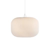 Nordlux Milford 30 Indoor Pendant/Ceiling Light White Glass, E27 40W with Adjustable Cable-Bedroom, Living Room, Kitchen, Office, Bedside or Study. IP20, Class 2 (Double Insulated)
