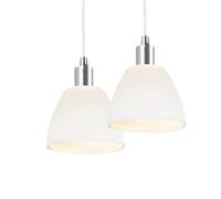 Ceiling Light White Ray 2-Kit Double Pendant Chrome Glass 12cm Nordlux 63233033