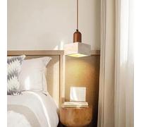 Ceiling Light, Wire Adjustable LED Pendant Light Fixture Bedroom Living Room Square Yellow Travertine Hanging Lights