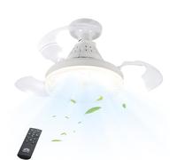 Ceiling Light with Fan - Remote Control Retractable Ceiling Fan | Household Lighting Device Multifunctional Adjustable for Home Workplace Dorm Living Room Apartment
